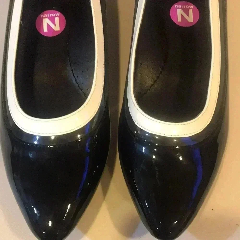 Vaneli Black and White Flat Women's Shoes-10N